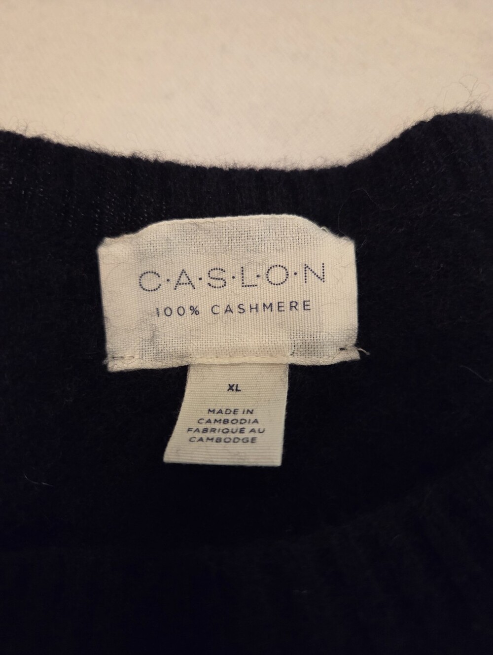 CASLON Black White Striped 100% Cashmere Crewneck Sweater Women's Size XL - Picture 12 of 13